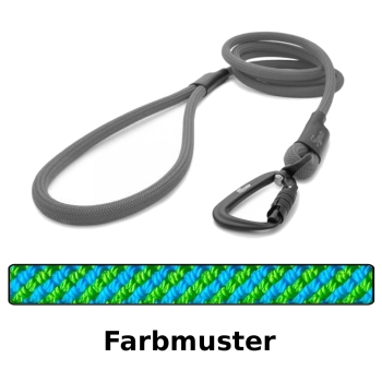 klassische Hundeleine TWIST - M - 175cm - blau mit grünem Swirl